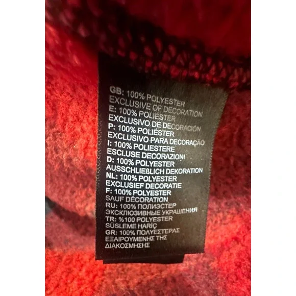 The North Face Crescent Buffalo Plaid Fleece Toggle Hooded Pullover Womens Small - Picture 11 of 16